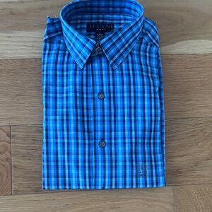 NWT Alfani Men's Vibrant Blue Checkered Shirt